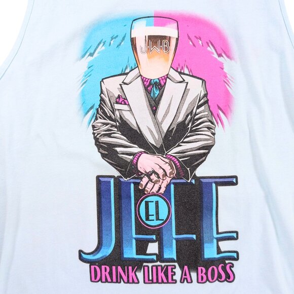 J.Wakefield 2XL El Jefe Hefeweisen Sleeveless Blue Graphic Tee Drink Like A Boss - Picture 3 of 8